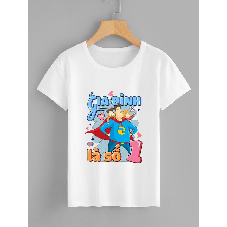 áo thun gia đình 3 - 4 người là số 1 cotton co giản thoải mái