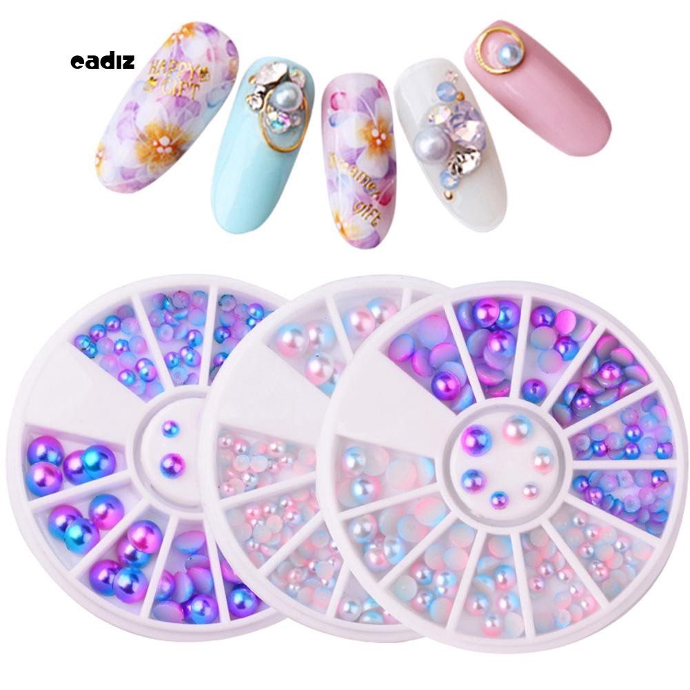 [Hàng mới về] Bộ ngọc trai trang trí móng tay thiết kế kiểu nửa hình cầu