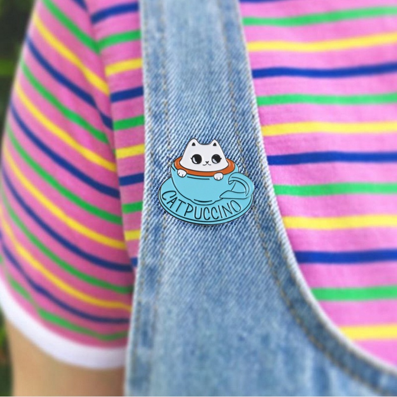 Ghim Cài Áo Hình Mèo Hoạt Hình Dễ Thương