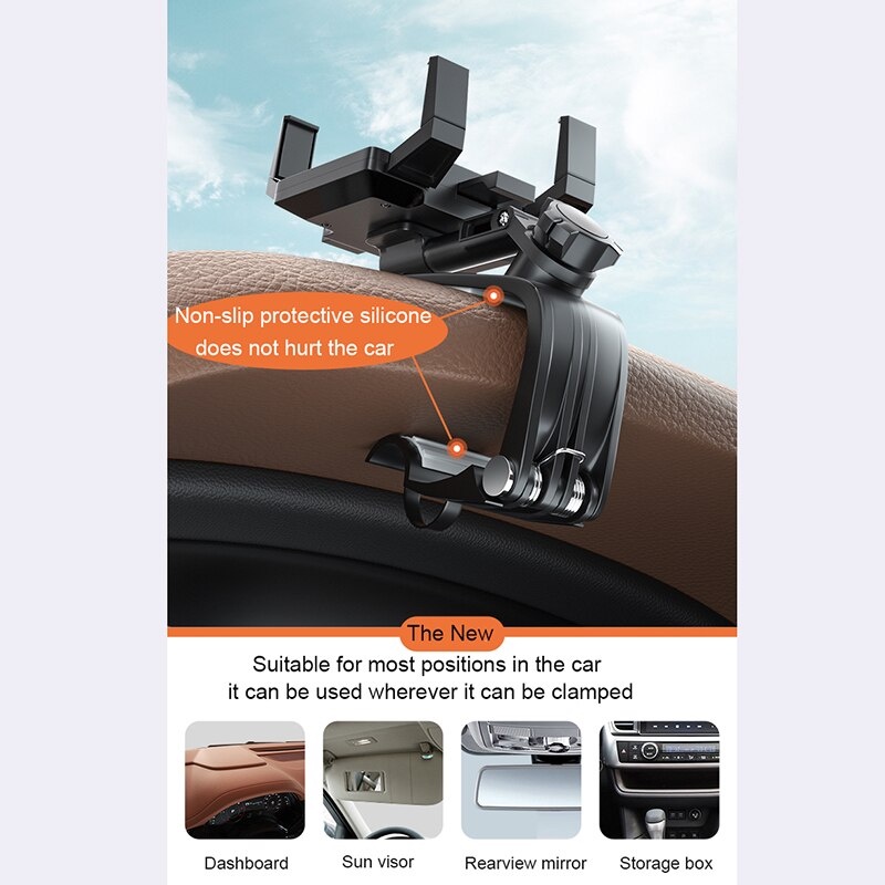 Giá Đỡ Điện Thoại Xoay 1200 Độ Gắn Bảng Điều Khiển Xe Ô Tô Kèm Bảng Ghi Số Điện Thoại