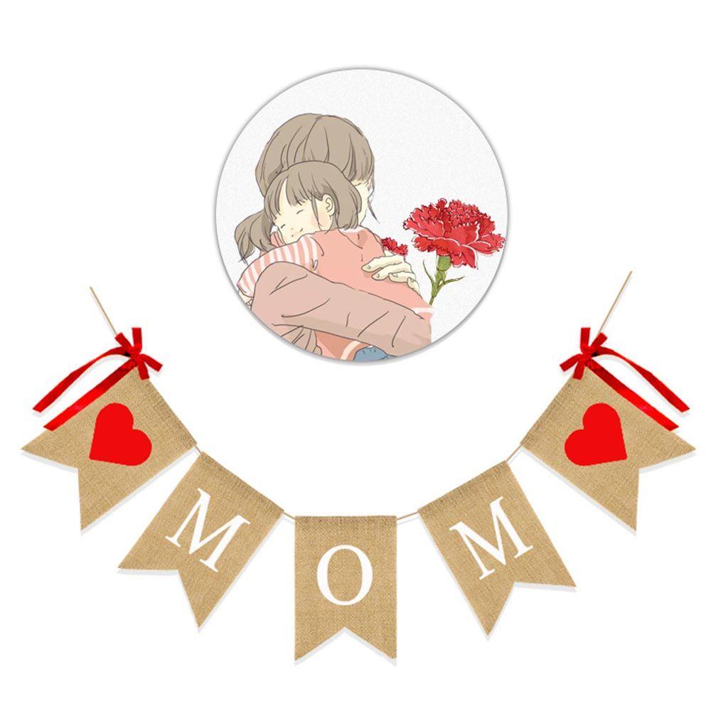 Cờ Vải Lanh In Chữ Happy Mother 'S Day Dùng Trang Trí Ngày Của Mẹ
