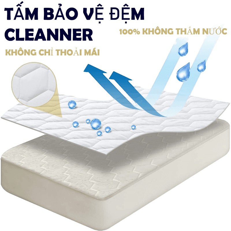 Tấm Lót Bảo Vệ Đệm (nệm) Loại 1 chống thấm nước bụi bẩn Cleanner [Thoáng mát hơn]