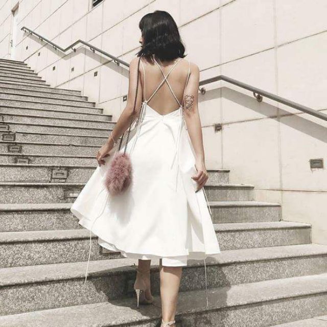 [Pass Elpis] Váy trắng Madelyn Elpis N.E.W TAG + túi giấy