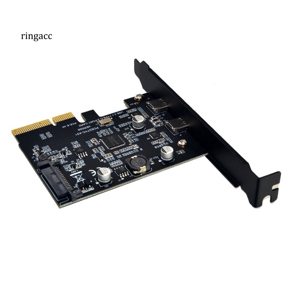 Card chuyển đổi mở rộng 10Gbps PCI Express X4 X8 X16 PCI-E sang 2 cổng USB 3.1 Type-C