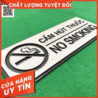 Bảng Gỗ Decor - Mẫu No Smoking - Cấm Hút Thuốc