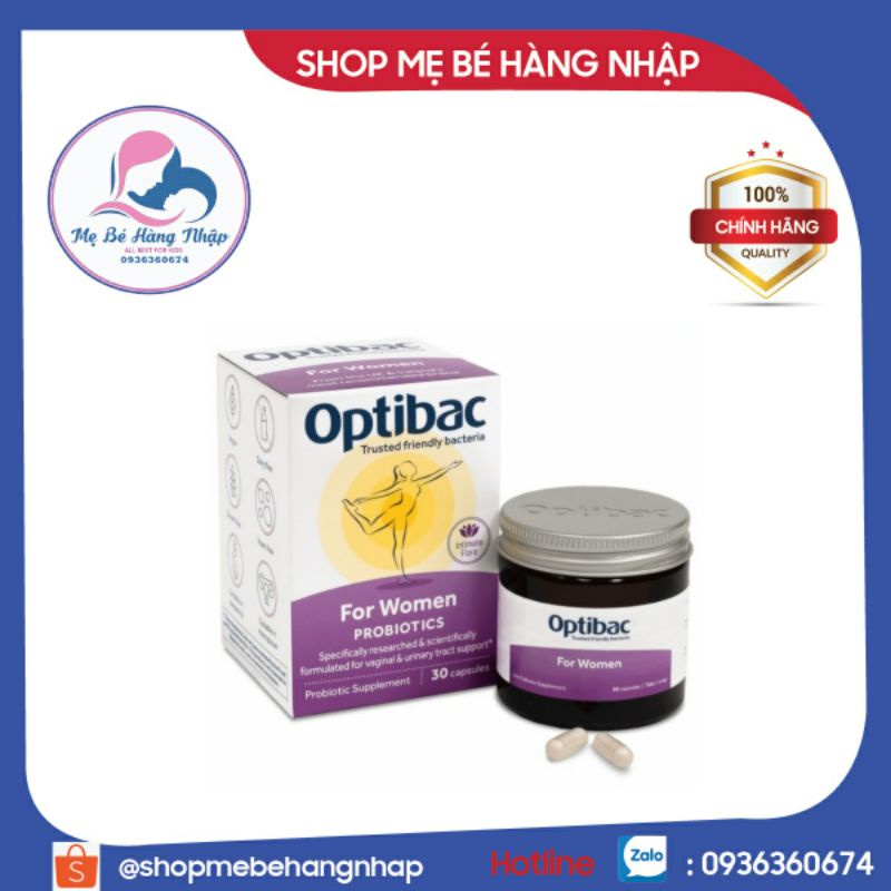 Men vi sinh optibac Tím mẫu mới - Optibac for women 30 viên - hàng úc chính hãng
