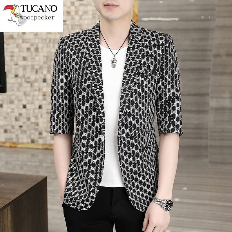 Áo Khoác Nam Tay Lửng Họa Tiết Caro Thời Trang