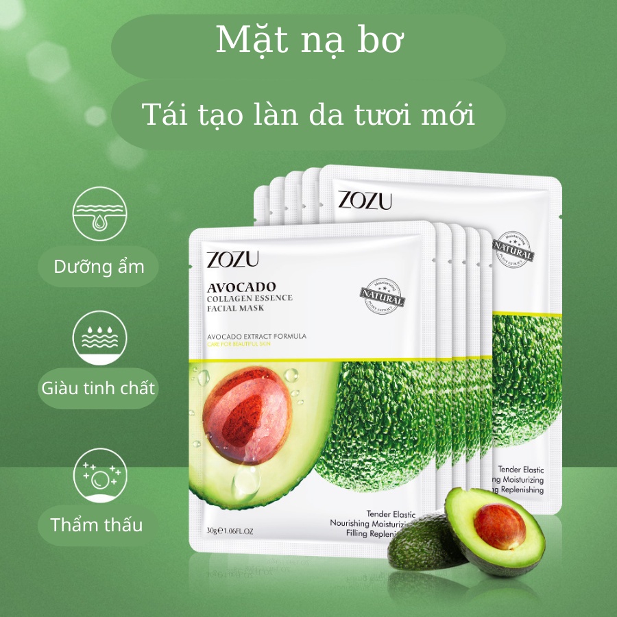 [MN 001] Mặt nạ giấy ZOZU giúp da trắng sáng, căng bóng, mask chiết xuất từ thiên nhiên, mặt nạ dưỡng ẩm, giảm nhờn | BigBuy360 - bigbuy360.vn