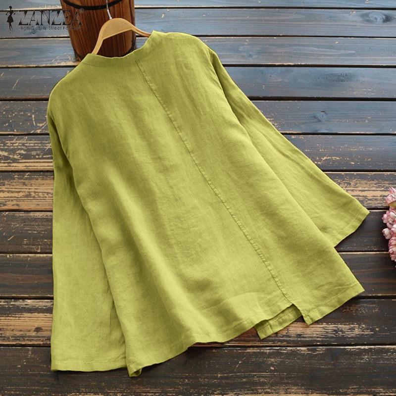 ZANZEA Áo kiểu dài tay thêu hoa vintage cho nữ