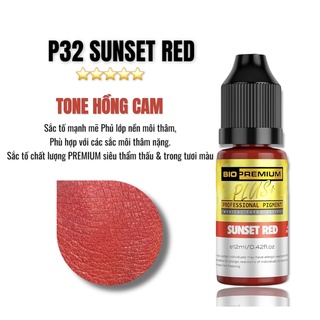 MỰC PHUN XĂM P32 SUNSET RED ( HỒNG CAM )
