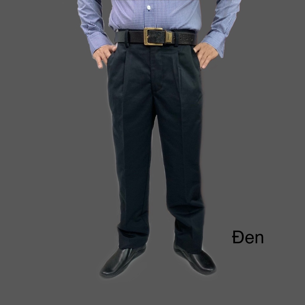 Quần kaki nam trung niên ống suông xếp ly sang trọng trang nhã - Xưởng may Phúc Hằng