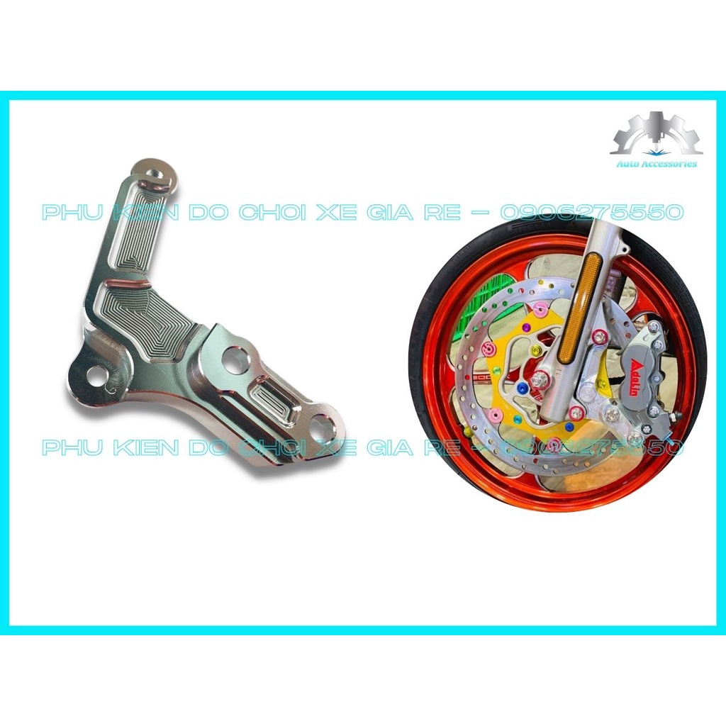 COMBO Heo Adelin 4pis Đĩa Overside 260mm Pát CNC Pát Trước gắn VARIO (Heo Phải Lắp Trái) - lắp đặt như Zin không độ chế
