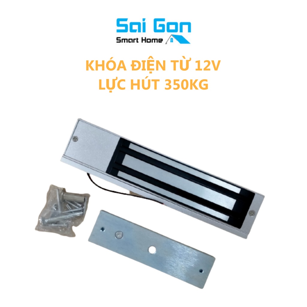 Khóa Điện Từ 12V Lực Hút 350kg Gắn Nổi, Loại 5 Dây Bảo Hành 6 Tháng
