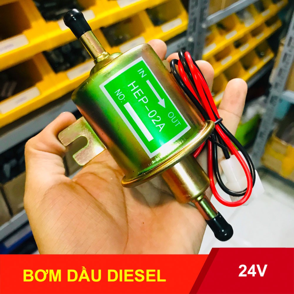 Bơm dầu diesel 24V HEP-02A bơm nhiêu liệu xăng dầu cho ô tô lưu lượng 80 - 100 lít một giờ - LK0110