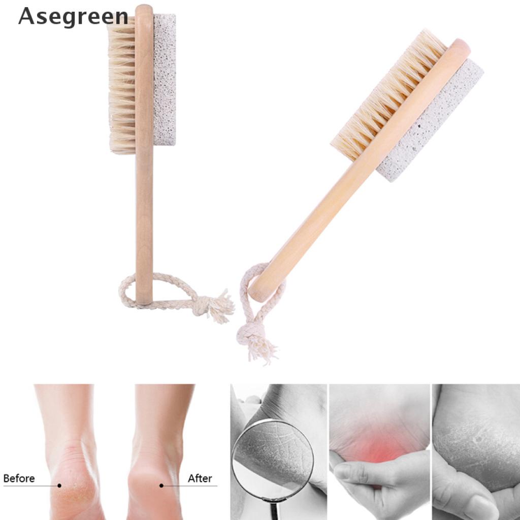 (Hàng Mới Về) Cọ Chà Gót Chân Cán Gỗ Tẩy Tế Bào Chết Hiệu Quả