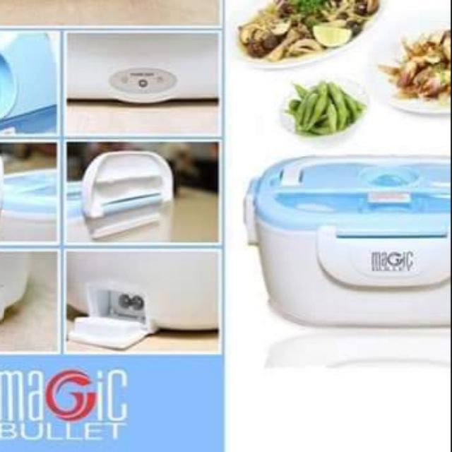 Hộp cơm cắm điện Magic Bullet ruột inox.