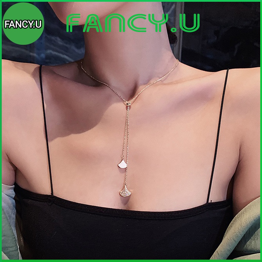 Dây Chuyền Vòng Cổ Trang Sức Có Thể Điều Chỉnh Độ Ngắn Dài Sợi Mảnh Thanh Lịch Hình Lá Rẻ Quạt Nữ Tính Nhẹ Nhàng VC-30