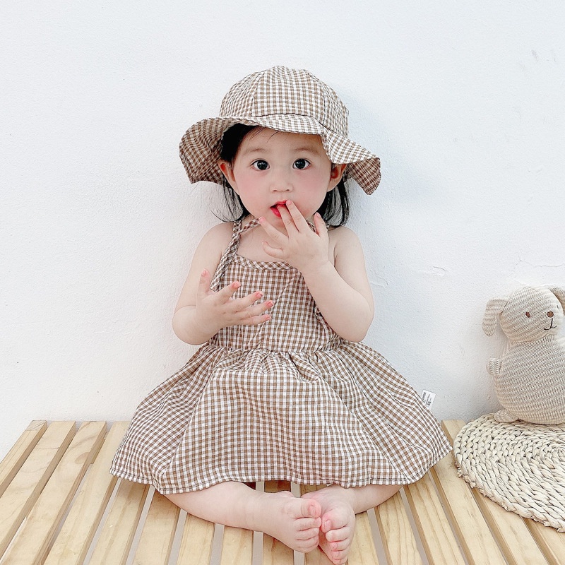 Áo Liền Quần Không Tay Có Mũ Trùm Đầu Phong Cách Hàn Quốc Mẫu Mới Mùa Hè 2023 Cho Bé Gái