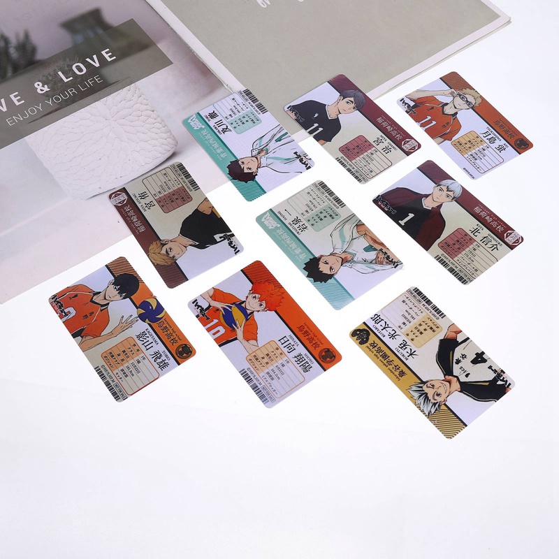 Thẻ ảnh PVC in họa tiết nhân vật anime Haikyuu tùy chọn cho học sinh
