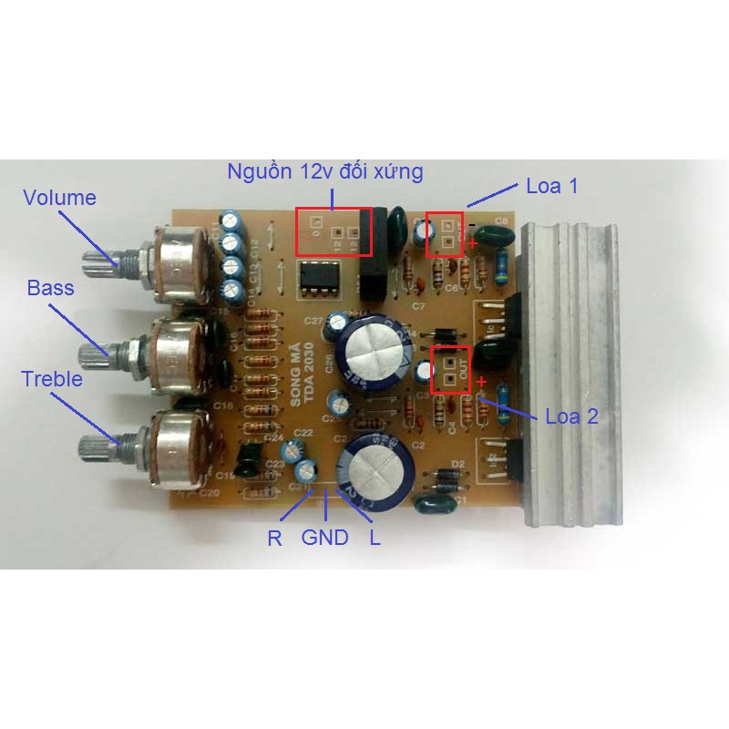 Module Âm Ly TDA2030 HIFI STEREO AMPLI 2X28W BASS TREBLE 12DB