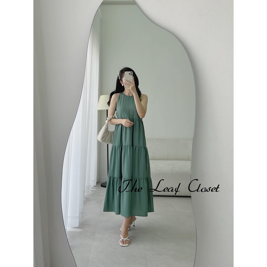 Đầm suông sát nách dáng dài 3 tầng, khuy cài sau-Thiết kế cao cấp của The Leaf Closet - Thiết kế riêng theo size của bạn