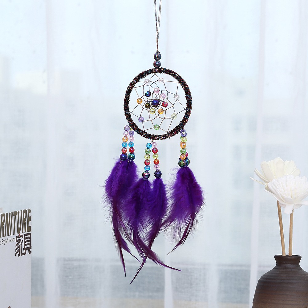 Dream Catcher treo tường lông ngỗng nhiều màu nhẹ nhàng 7x30cm