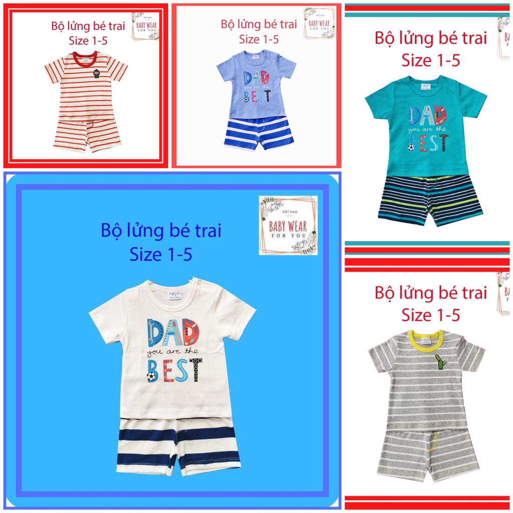 Bộ lửng thun chất đẹp cho bé trai Baby Wear (6-12kg)