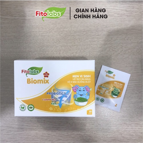 Men Vi Sinh Fitolabs Biomix Hỗ Trợ Cân Bằng Đường Ruột, Cải Thiện Tiêu Hóa, Giảm Táo Bón Cho Bé Hộp 20 Gói FITO12