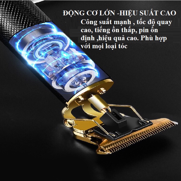 Tông đơ cắt tóc Chắn Viền Vintage T9 Chính Hãng Sạc Điện, Pin Cực Bền,cao cấp