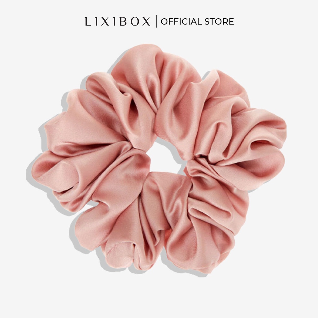 [HB Gift] Scrunchies Lụa Cột Tóc Màu Rose Gold