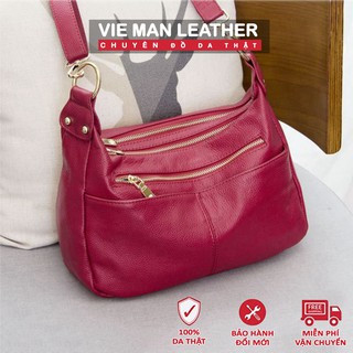 Túi đeo chéo nữ da thật handmade công sở - 662675 - da thật 100%