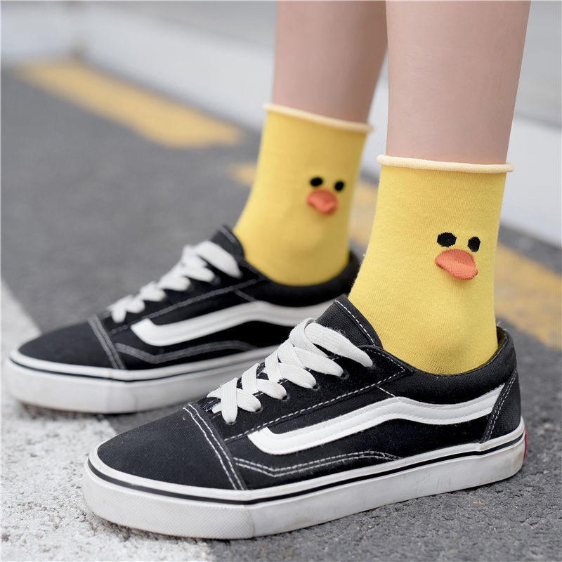 Tất nữ nam cổ cao cute Angry bird, vớ nam nữ cao cổ dài phong cách Vintage hàn quốc giống tất trắng nike chống hôi chân