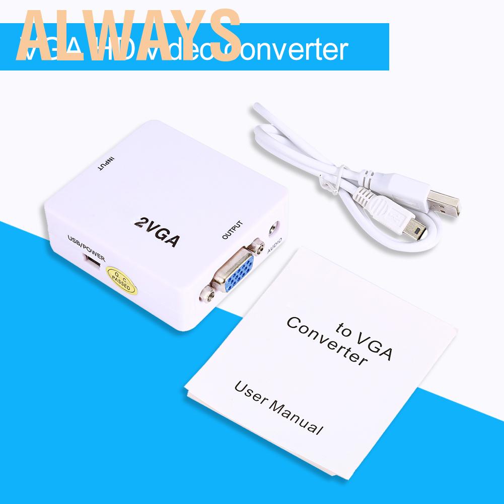 Hộp chuyển đổi từ cổng HDMI sang giác cắm VGA và phụ kiện