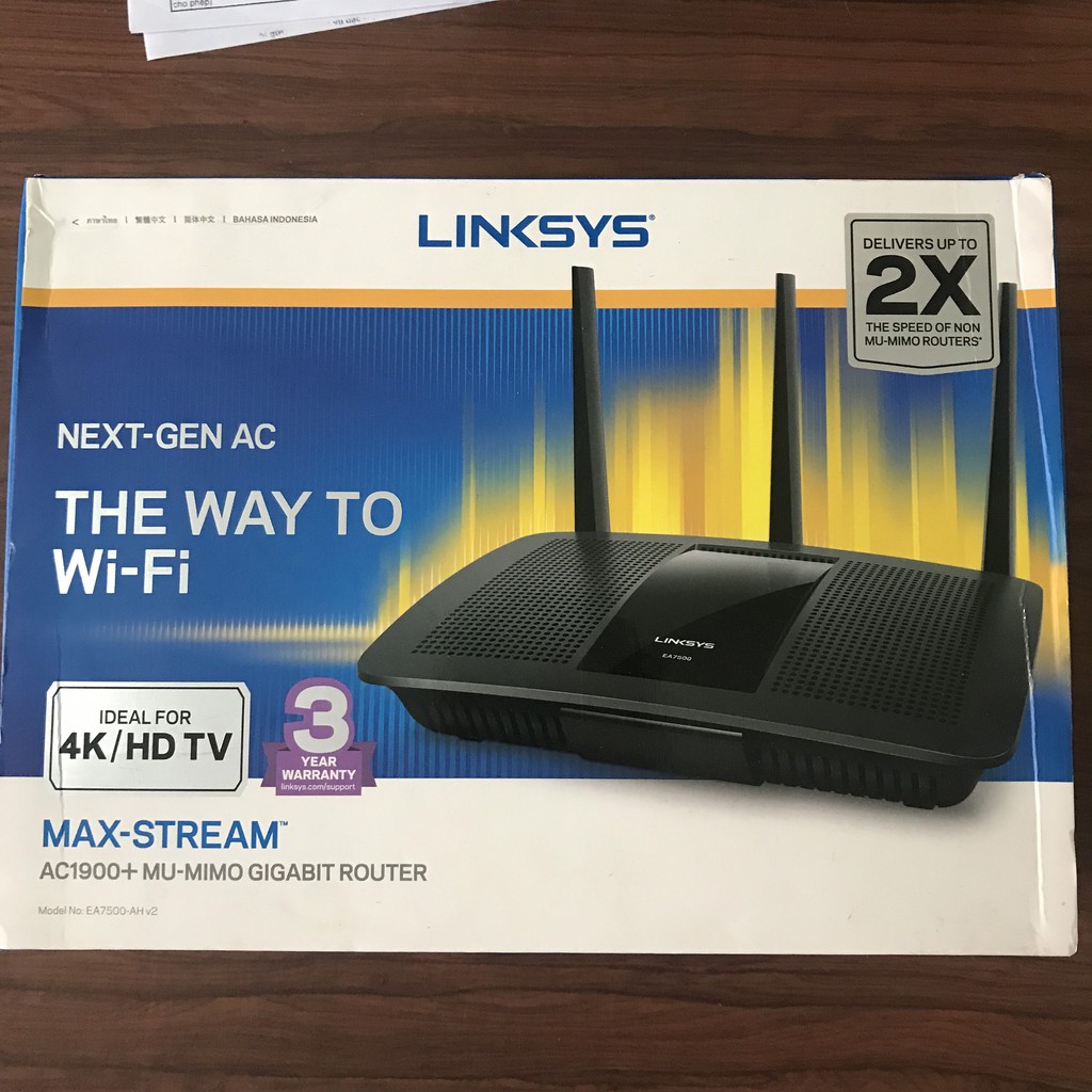 Bộ phát wifi LINKSYS EA7500 chuẩn AC1900 Mu-mimo hàng mới 100% nguyên hộp | BigBuy360 - bigbuy360.vn