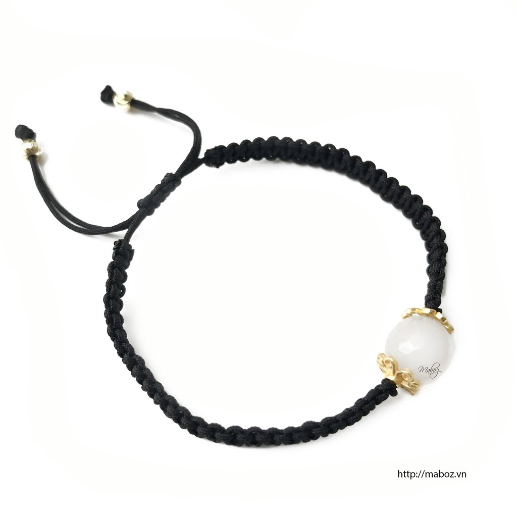 Vòng tay Rojte Bindele Moonstone Giác Charm Bạc