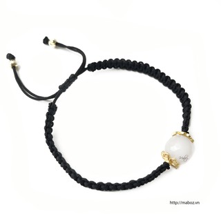 Vòng tay Rojte Bindele Moonstone Giác Charm Bạc