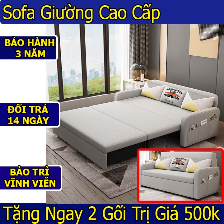 Sofa Giường cao cấp khung thép có ngăn chứa đồ, Giường sofa thông minh đa năng gấp xếp gọn thành ghế sopha nhập khẩu