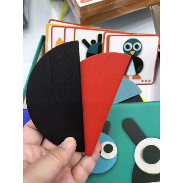 Ghép hình tư duy theo thẻ - giáo cụ Montessori