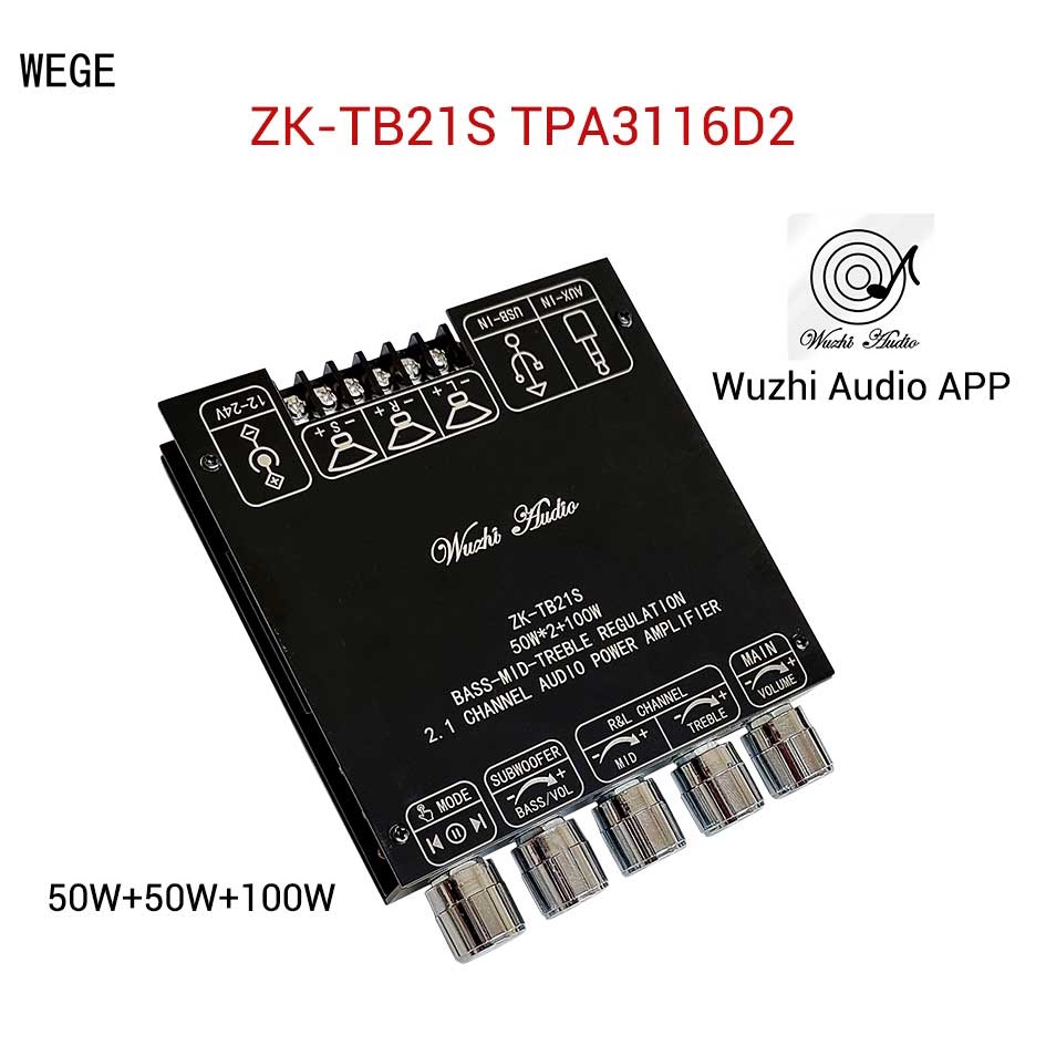 Bảng Mạch Khuếch Đại Âm Thanh TB21S Subwoofer Bluetooth 5.0 Kênh 2.1 ZK-TB21S TPA3116D2 (Chip 3116 32 Chân)