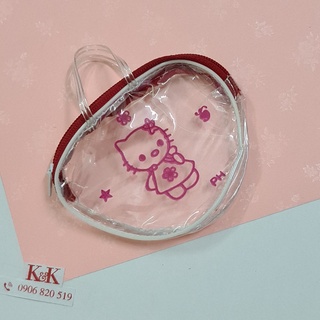 ❧K&K☙ Túi nhỏ hình tim trong suốt đựng phụ kiện