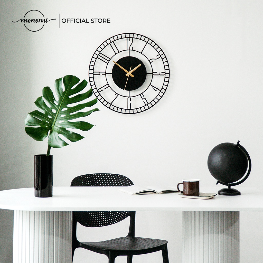 Đồng Hồ Treo Tường CNC Black Minute Silent Thiết Kế Theo Phong Cách Tối Giản THE MONOMI - C001