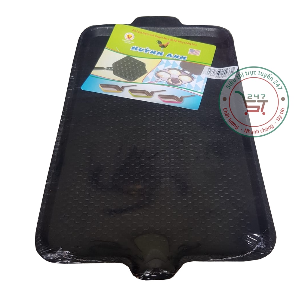 Chảo nướng hình chữ nhật dài 1 quai 43x24 cm phong cách Hàn Quốc Chảo nướng bếp ga tiện lợi