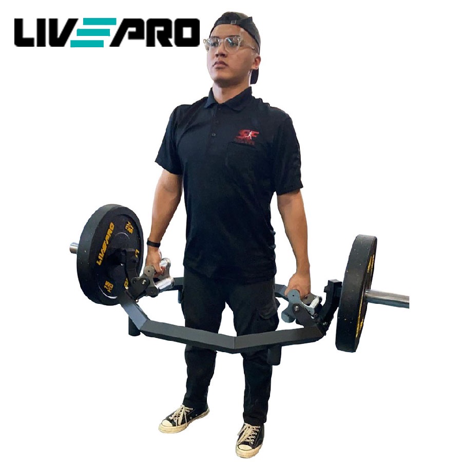 Thanh đòn tạ trap bar pro, tập gym thể hình chuẩn cao cấp Livepro Chính Hãng HEX BAR PRO LP8300