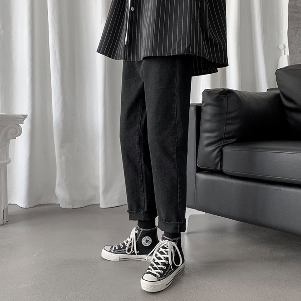 Quần Jean Baggy đen nam nữ ống rộng, dáng suông không phai màu | BigBuy360 - bigbuy360.vn