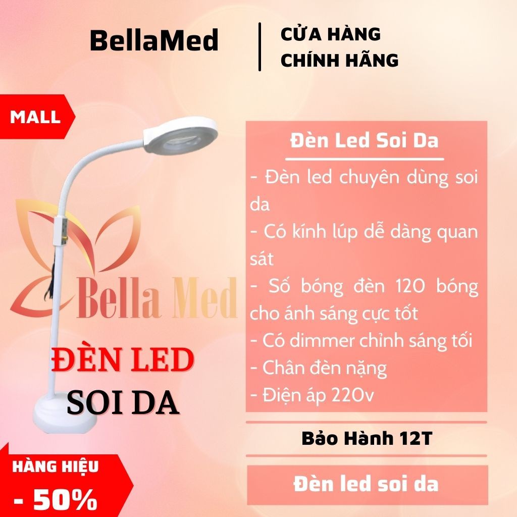 Đèn led soi da cho spa, phun xăm có dimmer chỉnh sáng tối chân nặng