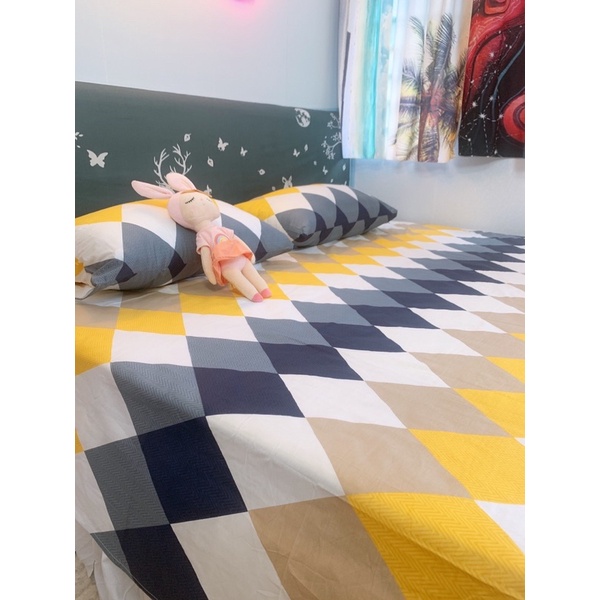 Bộ ga gối Cotton Living gồm 1 ga và 2 vỏ gối đầu( 100% cotton)