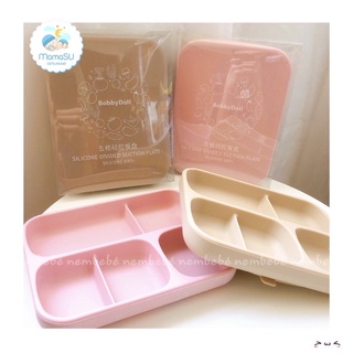 Khay silicone Bobby Doll cao cấp chống đổ cho bé ăn dặm