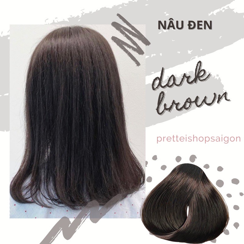Kem Nhuộm Tóc Màu NÂU ĐEN - Phủ Bạc; Hạ/Cân Bằng nền