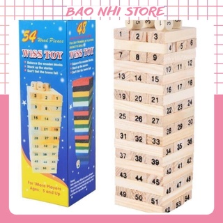 Trò chơi rút gỗ 54 thanh kèm 4 xúc xắc 0079843 BẢO NHI SHOP