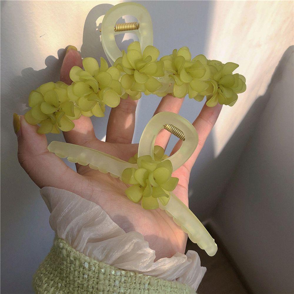 ANEMONE Kẹp Tóc Càng Cua Họa Tiết Hoa Phong Cách Retro Thời Trang Cho Nữ